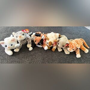 Vintage Ty Beanie Babies Plush Cat Collection
